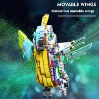 Bloques de Construcción MJI Block Parrot Machinery MOC, 686 Piezas, Bloques de Construcción de Partículas Pequeñas, Juego de Bloques de Construcción para Niños, Juguete 13052