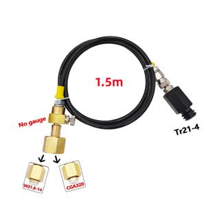 External High Pressure TPE Hose Kit for SodaStream Homebrew CO2 Tank TR21-4 to W21.8-14 CGA320 Air <b>Tools</b> Black+Gold - Product Image 1