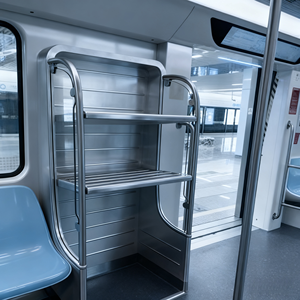 Porte-bagages léger en acier inoxydable usiné CNC, résistant au feu, pour métros et trains à grande vitesse - Product Image 1