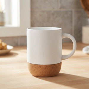 Tasse en céramique non marquée de 300 ml pour sublimation, avec détails en liège, modèle Billie à double paroi, compatible lave-vaisselle et micro-ondes, modèle Halloween - Product Image 2