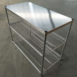 Galvanized Steel Heavy Load Casters 4 <b>Shelf</b> 3000 Lb Total Business Industrial <b>Wire</b> Shelving Rack With Wheels New Arrival - Product Image 3
