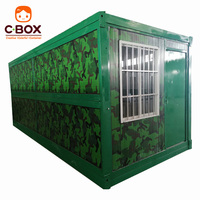 Cbox Maison pliable camouflage avec murs isolés, hébergement temporaire pour campement, maison conteneur modulaire pliable