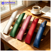 Étui de protection simple en cuir pour crayons et stylos, personnalisable avec logo, en cuir PU, pour le rangement et le transport, idéal pour la gravure laser