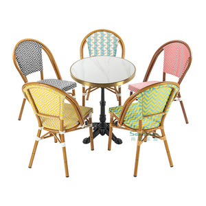Garden Set Outdoor <b>Aluminum</b> Alloy <b>Table</b> Chair 4 Seater Weather Resistant Contemporary Courtyard Furniture - Product Image 1