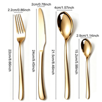 Ensemble de couverts modernes en acier inoxydable 4 pièces (couteau, fourchette, cuillère, cuillère à café) pour mariages, restaurants et hôtels