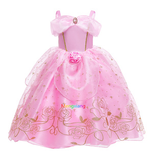 Deluxe épaules nues <span class=keywords><strong>Belle</strong></span> princesse Cosplay robe anniversaire enfants Aurora Costume fille vêtements fête TV & film Costumes - Product Image 3