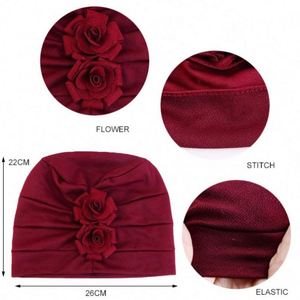 Nuevo Diseño de Turbante Musulmán 3D con Flores para Mujer, con Accesorios para el Cabello, para Otoño, para Dormir, para Uso Diario, Informal, al Aire Libre - Product Image 2