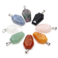 Bijoux fantaisie pendentifs énergie naturelle pierre de guérison cristal cercueil pendentif collier pour hommes femmes Halloween cadeau