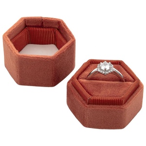 <span class=keywords><strong>Boîte</strong></span> d'anneaux de mariage <span class=keywords><strong>personnalisée</strong></span>, <span class=keywords><strong>boîte</strong></span> <span class=keywords><strong>à</strong></span> bijoux en velours <span class=keywords><strong>à</strong></span> hexagone, expédition gratuite - Product Image 3