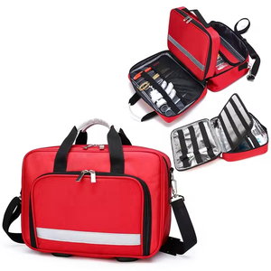 Sac médical de traumatologie, trousse de premiers secours vide pour infirmières, thérapeutes physiques, médecins, trousse d'<span class=keywords><strong>urgence</strong></span> rouge - Product Image 6