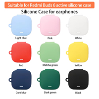 Étui en silicone de gros pour écouteurs Xiaomi Redmi Buds 6 Active, housse de protection anti-perte avec porte-clés portable, plusieurs couleurs