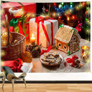 Père Noël Arbre de Noël Bonhomme de <span class=keywords><strong>Neige</strong></span> Tapisseries 52x60 Pouces Tenture Murale <span class=keywords><strong>Tapisserie</strong></span> de Noël pour Décor de Fête - Product Image 4
