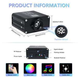 Kit de lumières étoiles pour voiture RGBW activées par le son et la lumière, 16W, fibres optiques ED, pour la décoration du plafond - Product Image 4