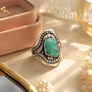 Anello Vintage con Design a Foglia per Donne, Anello Creativo Stile Marmo, Accessorio Retro per Dito - Product Image 6