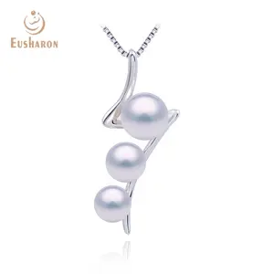 2020 Wholesale Popular 925 Silver Flash With Three Pearls Sterling Silver Pearl Mount Pendant