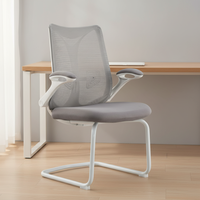 Chaise de bureau ergonomique moderne à dossier haut en maille respirante, hauteur réglable, siège en mousse moulée, base en acier