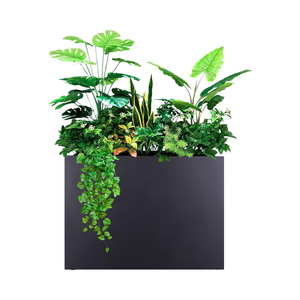 Jardinières modernes en fonte <span class=keywords><strong>pour</strong></span> l'extérieur, 35,5 x 10 x 28 pouces, noires, rectangulaires, <span class=keywords><strong>pour</strong></span> porche, pots à fleurs <span class=keywords><strong>pour</strong></span> hôtel - Product Image 1