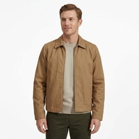 Automne toile tourner travail rempli Polyester rembourrage bouton manchette veste personnalisée fermeture éclair haute qualité hommes Vintage vestes