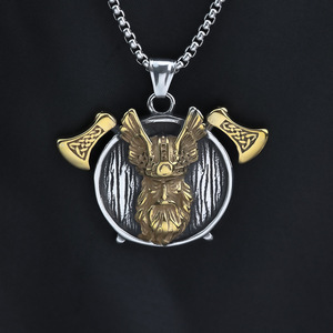 Collar con Colgante Vikingo de Odín, Acero Inoxidable, Diseño de Alas Vintage para Hombre, Geométrico Asimétrico, Joyería de Regalo - Product Image 4