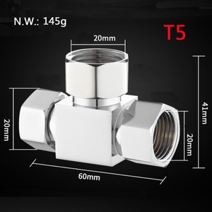 อะแดปเตอร์รูปตัว T ทองเหลือง T5 สำหรับวาล์วปรับมุม สายฉีดชำระ สายก๊อกน้ำ ตัวแปลง 3 ทาง ข้อต่อที - Product Image 2