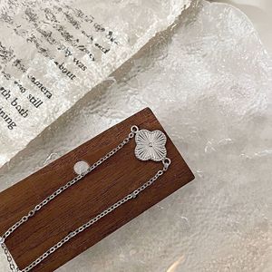 S925 <b>Silver</b> Four Leaf Clover Bracelet For Women Fine <b>Charm</b> Jewelry Everyday Wear Platinum Color 925 <b>Silver</b> Handmade - Product Image 4