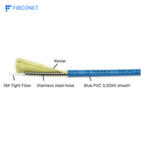 Kabel Patch Fiber Optik Fibconet Anti Tikus Berlapis Baja SC/UPC Biru 2mm 3M -40 hingga +80C