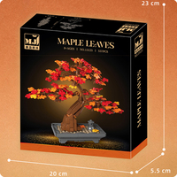 MJI 13125 Daun Maple Blok Bangunan Bunga Plastik Set Mainan Blok Bangunan Rakitan DIY Mainan Edukasi Anak Hadiah