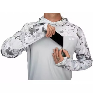 เสื้อตกปลาผู้ชาย UPF50+ ลายพราง แขนยาว แห้งเร็ว ระบายอากาศดี มีฮู้ดพร้อมหน้ากาก ไซส์ใหญ่สำหรับผู้ใหญ่ - Product Image 4
