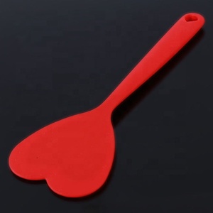 เค้กซิลิโคนภาชนะรูปหัวใจสีแดงช้อนเบเกอรี่ & Pastry Spatulas <span class=keywords><strong>Scraper</strong></span> Non-Stick ทำอาหารเบเกอรี่เครื่องมือ - Product Image 3