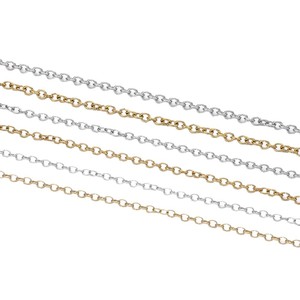 Chaîne en acier inoxydable pour bracelet et collier, maillons œuf dorés, 0.6 0.8 1mm, accessoires de bijoux DIY - Product Image 5