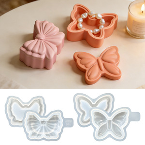 Moule en silicone pour bougie en forme de nœud papillon, moule décoratif DIY pour plâtre, résine et diffuseur d'arômes - Product Image 1