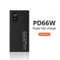 Batterie externe PD66W 10000/20000mAh, charge rapide, chargeur portable 21V 4A, affichage numérique pour appareils de voyage
