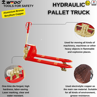 Chariot à palettes hydraulique en cuivre béryllium anti-étincelles certifié WEDO BAM ATEX FM