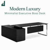 Bureau de direction ergonomique en L JQYX, design moderne et minimaliste, avec structure en acier inoxydable et armoire latérale, écologique, pour bureau d'entreprise