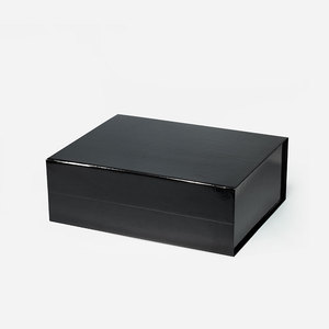 Fermeture magnétique pliante, noir mat brillant, emballage de détail, boîte-cadeau pour <span class=keywords><strong>robe</strong></span>, vente en gros, - Product Image 1