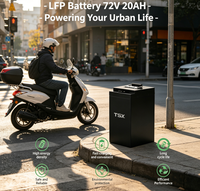 Batterie semi-solide rechargeable TSX Power 72V 20Ah LiFePO4 pour trottinette électrique et vélo électrique, 1200 cycles, -20~50°C