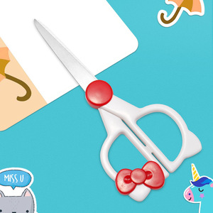 Student Scissors Stainless Steel White Red Bow Design For Art And Home Use - Product Image 4