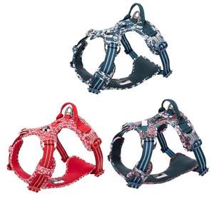 Harness Anjing Jaring Nilon Ultra-Ringan Berkualitas Tinggi, Motif Bunga Mewah, Sporty, Reflektif untuk Latihan Malam - Product Image 3