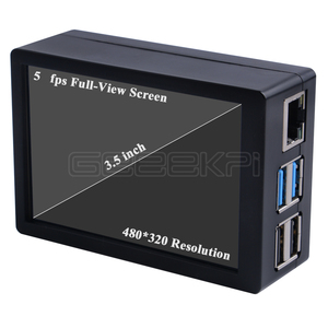 Kit d'écran tactile résistif GeeekPi Raspberry Pi 4B 480*320 3,5 pouces, moniteur d'affichage TFT avec boîtier ABS, ventilateur de refroidissement, dissipateurs thermiques F646 - Product Image 1