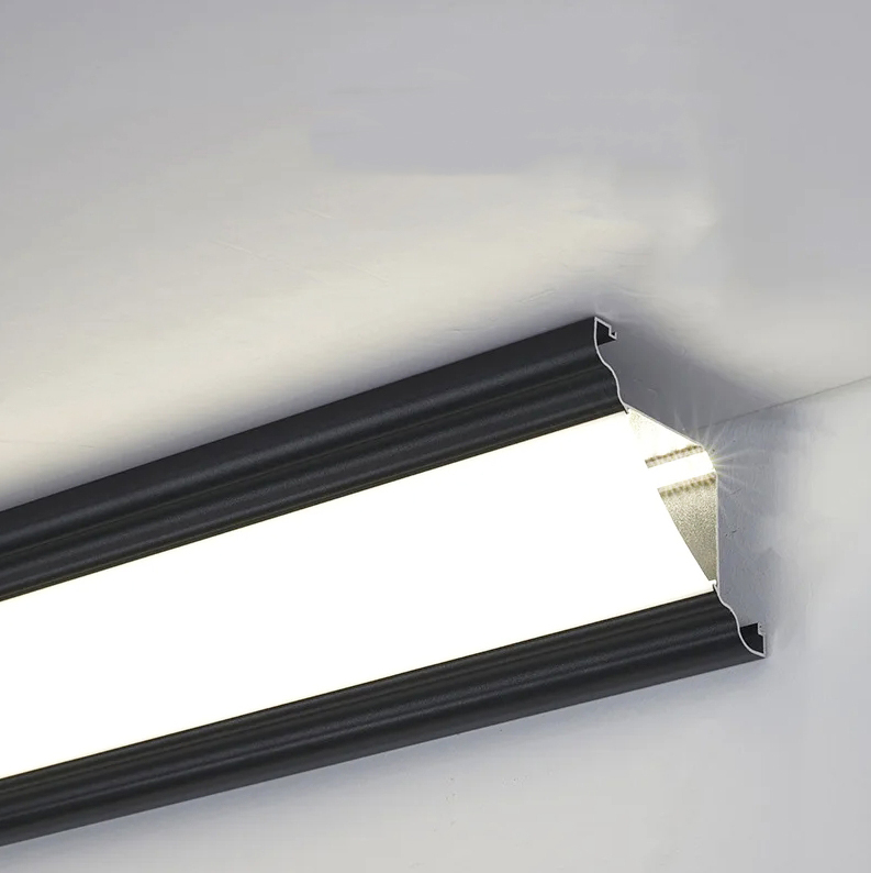 easy to install Aluminum surface mounted non suspended ceiling LED luminous top corner line lamp for building decoration villa