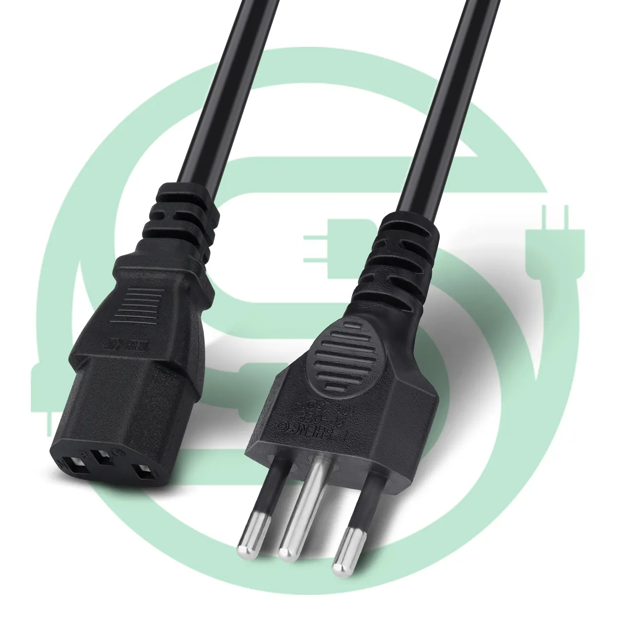 Kabel listrik C13 3 colokan standar Brasil kabel listrik konsumen elektronik Brasil steker kabel daya Desktop