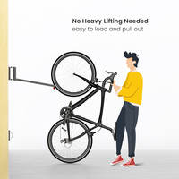 Support mural pivotant vertical pour vélo LBM11-1, longueur réglable, support de vélo avec arrêt de pneu pour le rangement à domicile, dans le garage
