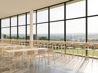Nouvelle conception 2026 – Ensemble de table à manger de restaurant moderne en bois nordique, durable et écologique, pour 4 personnes, idéal pour usage commercial