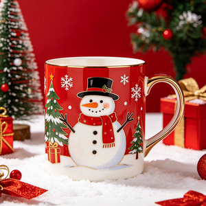 Taza de Café de Cerámica Navideña, Linda Taza de Porcelana Apta para Microondas con Diseño Navideño - Product Image 5