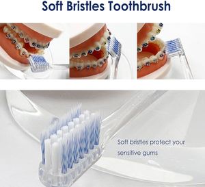 Vente en gros OEM, brosse à dents pour adultes de haute qualité, manche transparent en PS, design ergonomique, poils doux, usage domestique, logo personnalisé - Product Image 3