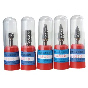 고품질 5pcs 1/4 인치 생크 10mm 텅스텐 카바이드 버 로터리 커터 파일 세트 CNC 조각 도구 Drillpro RB29