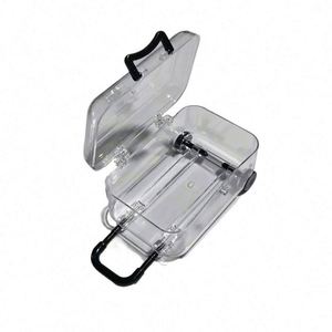 Transparent Portable Plastic Fashion Mini <b>Suitcase</b> Jewelry Storage Box Hair Accessories-Custom Decorative Promotional Candy Silk - Product Image 1