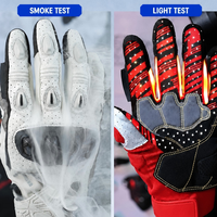 Gants de course en fibre de carbone pour moto, en cuir, à doigts entiers, compatibles écran tactile, antidérapants, de protection pour hommes et femmes