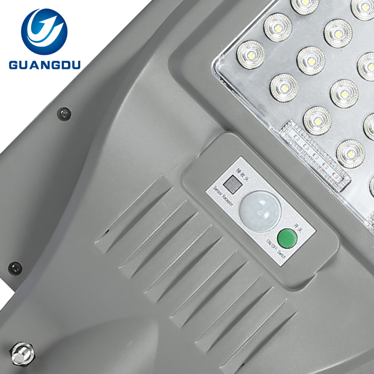 Alta calidad ip65 impermeable al aire libre ABS 100w 200w 300w todo en uno integrado Luz de calle solar llevada