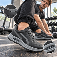 Chaussures décontractées légères à coussin d'air, respirantes, en cuir synthétique, à lacets, antidérapantes, pour hommes (tailles US/EU)